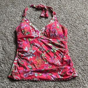Tommy Bahama Red Floral Halter Tankini Top